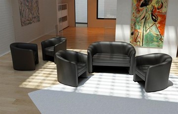 Офисный диван двухместный Крон, экокожа в Нефтеюганске - предосмотр 1